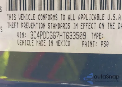 2017 Dodge Journey Crossroad Awd из США, поврежденный, VIN 3C4PDDGG7HT633509